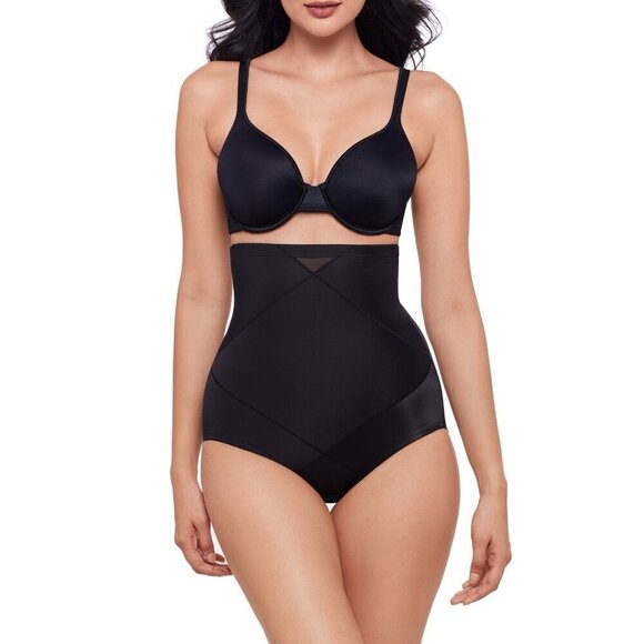Miraclesuit Tummy Tuck High Waist Brief Large Black Compression Shapewear 2415 - Picture 1 of 8